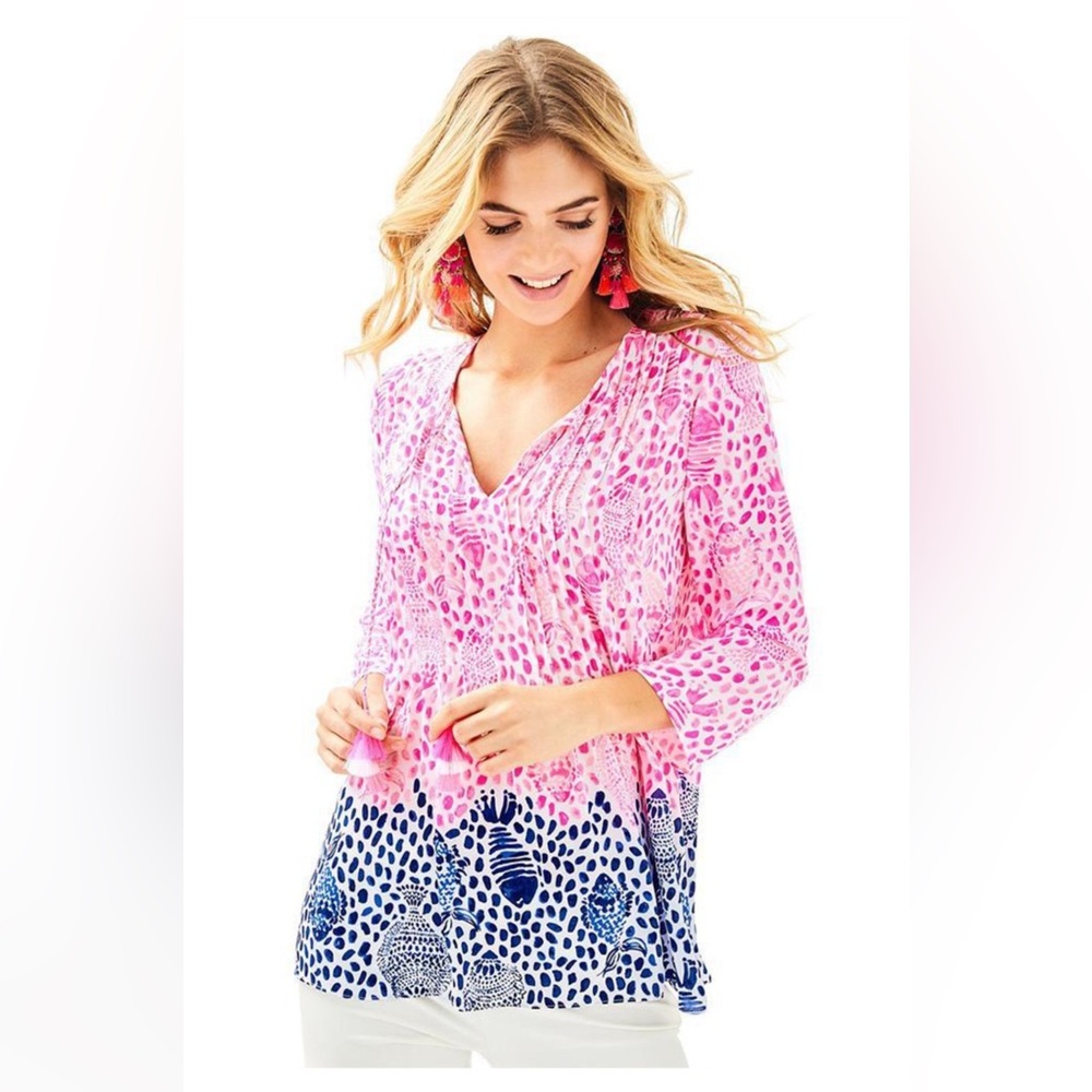🐟💕LILLY PULITZER Marilina Tunic Top🐟💕Womens small.